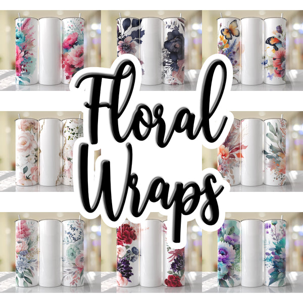 Floral Full Wrap 20 oz Tumbler