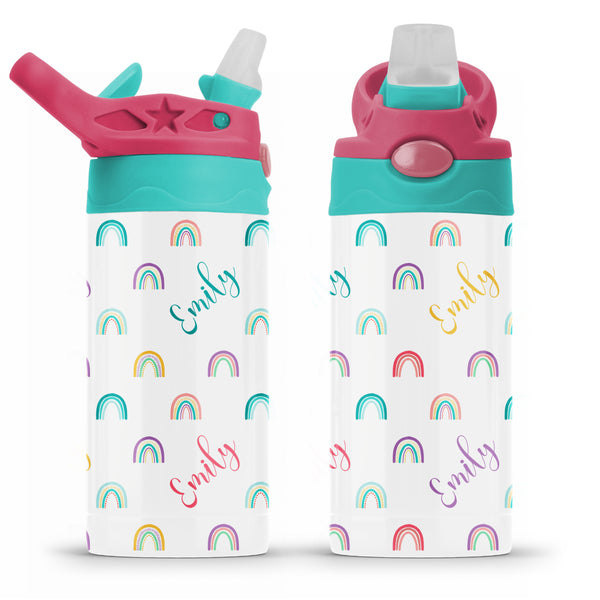 Kids Water Bottle - Rainbows (12 oz)