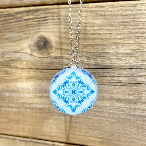 Blue Mosaic Necklace