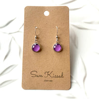 Plum Drop Earrings 8mm