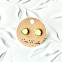 Yellow Stud Earrings 8mm