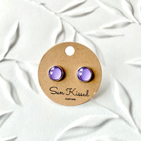 Lavender Stud Earrings 8mm