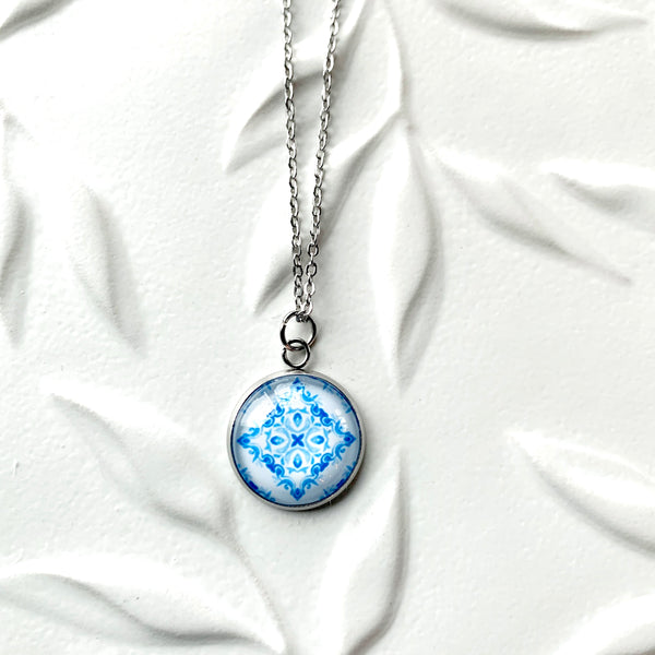 Blue Mosaic Necklace