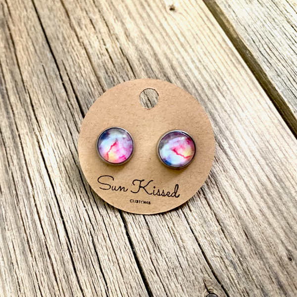 Multicolour Stud Earrings 10mm