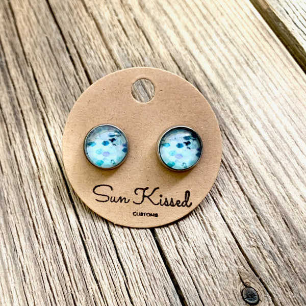 Mermaid Scales (Teal) Stud Earrings 10mm