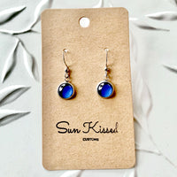 Navy Blue Drop Earrings 8mm